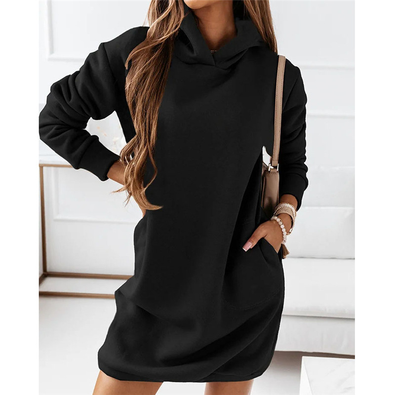 Kapuzenpullover Kleid Damen Trendy - IdealeKleiden