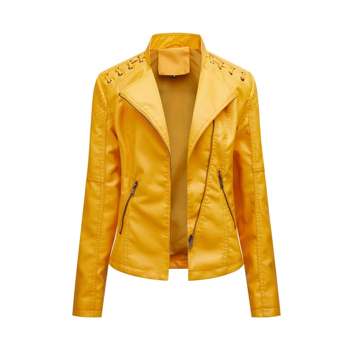 Weiche Lederjacke Lammfell Optik