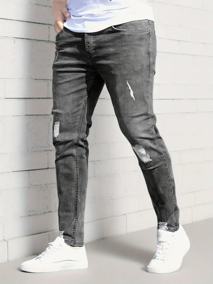 Röhrenjeans Frühjahr Trendy Risse Style