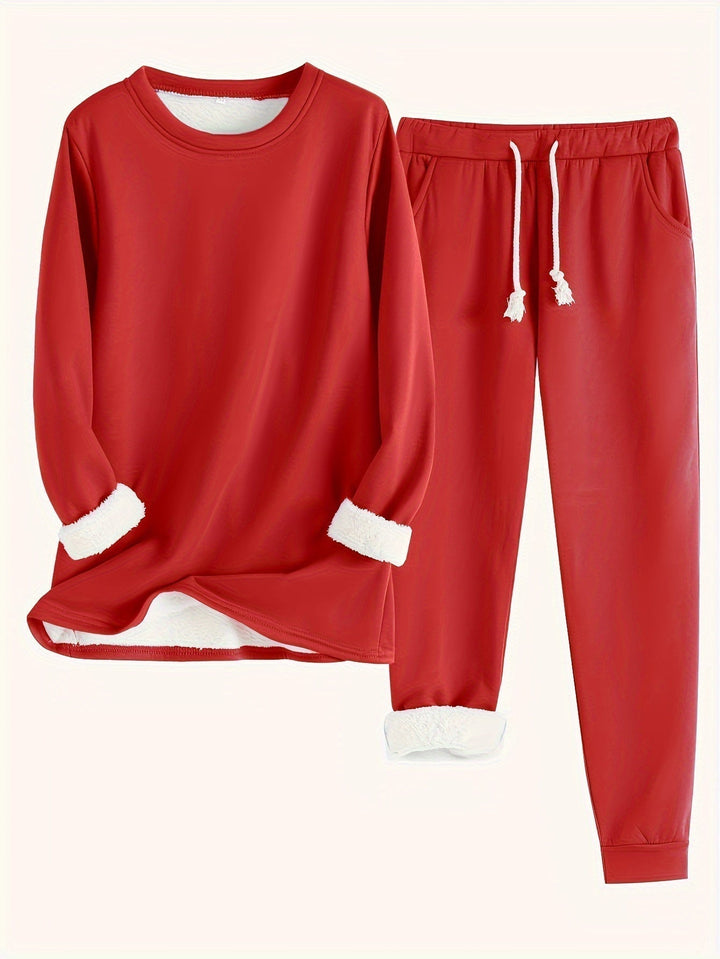 Damen Bequemes Winter-Pyjama-Set