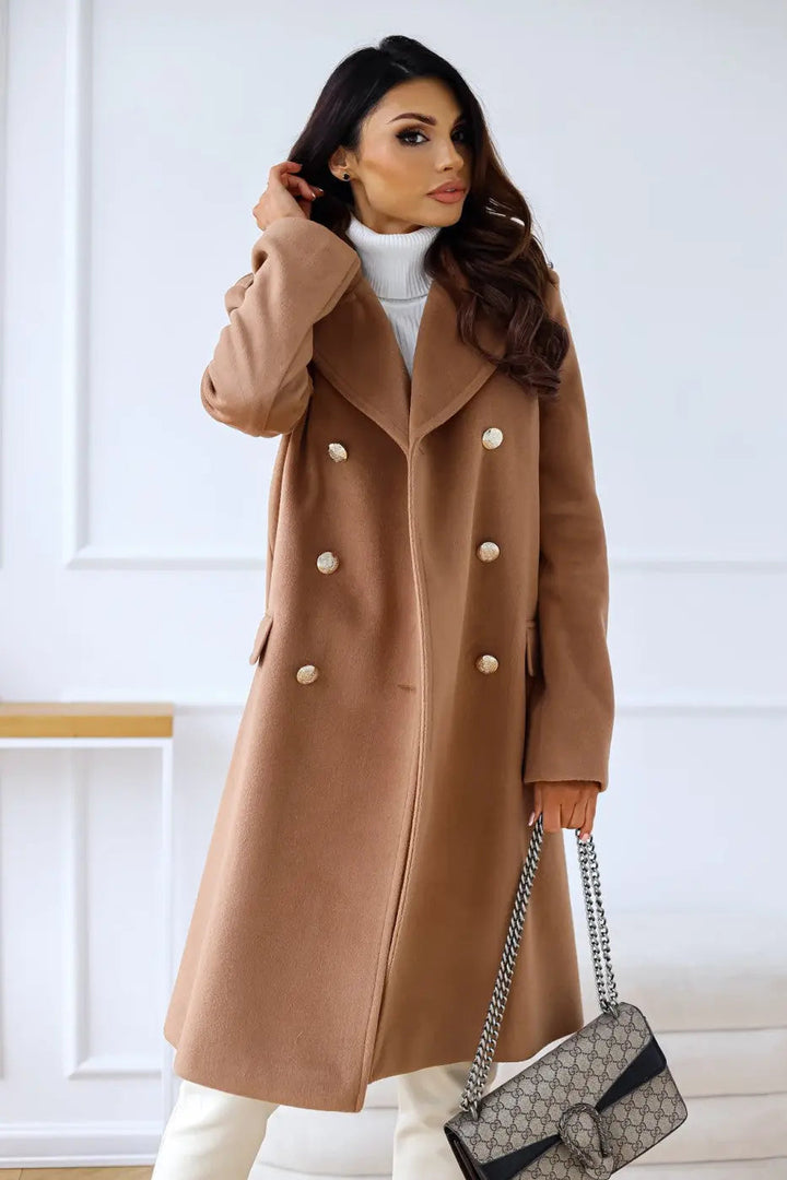 Stylisher Wollmantel Damen Doppelreiher