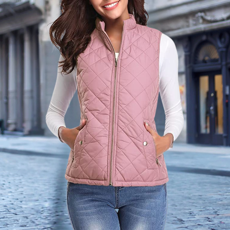 Elegante Damen Steppjacke Zipper Modern