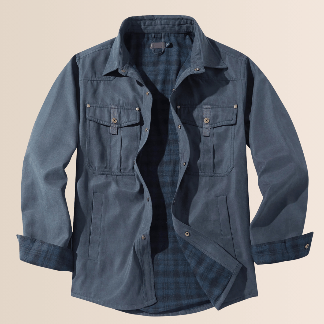Herren Wintermantel Flanell Karo Optik