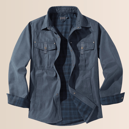 Herren Wintermantel Flanell Karo Optik