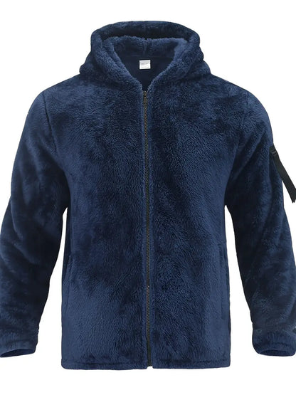 Herren Winterjacke Flauschig Reißverschluss