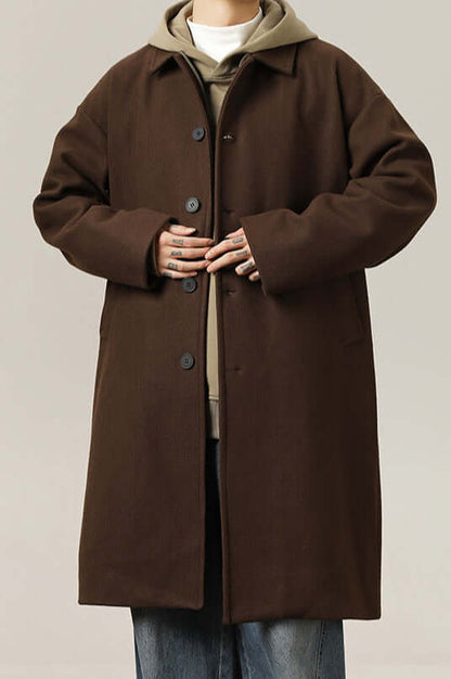 Männer Oversized Wollmantel Klassisch Elegannt - IdealeKleiden