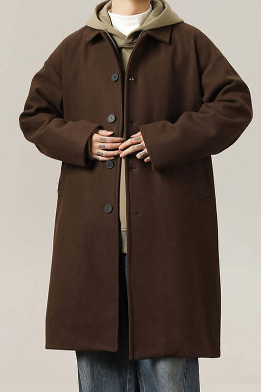 Männer Oversized Wollmantel Klassisch Elegannt - IdealeKleiden
