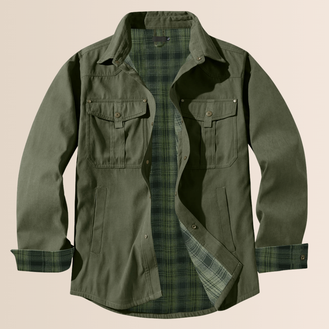 Herren Wintermantel Flanell Karo Optik