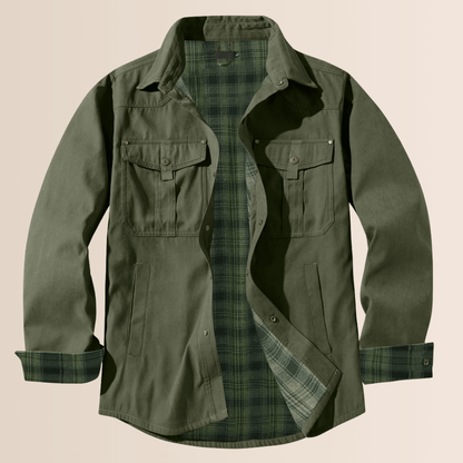 Herren Wintermantel Flanell Karo Optik