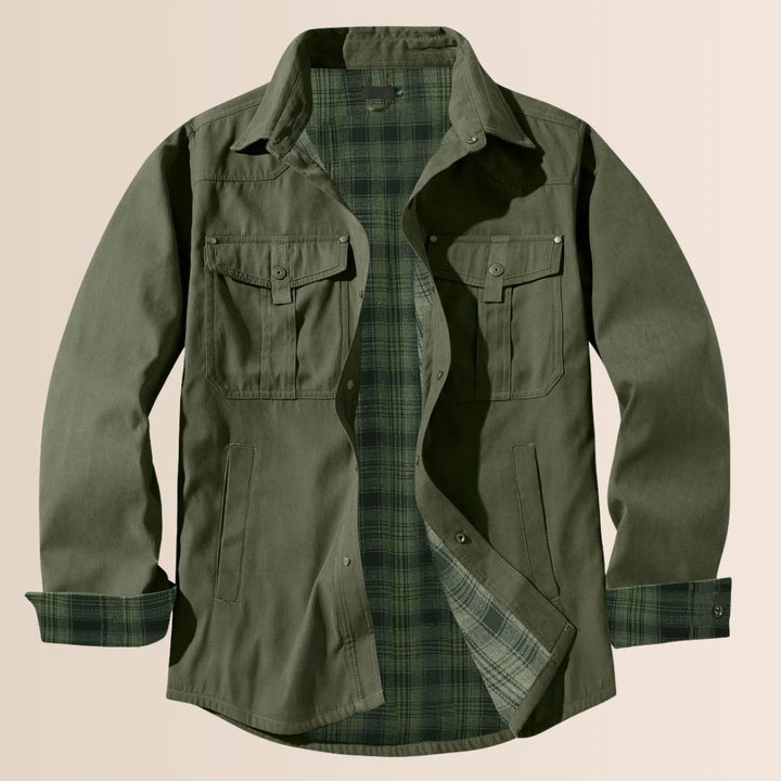 Herren Wintermantel Flanell Karo Optik
