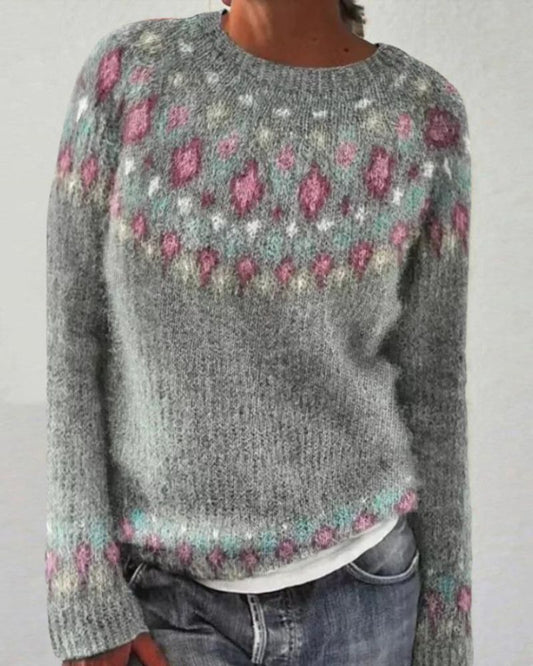 Retro Pullover Damen Stilvoll - IdealeKleiden