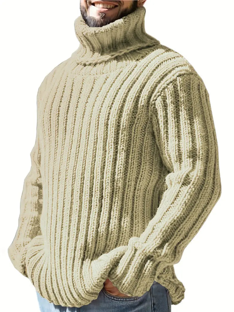 Einfarbig Rollkragen Pullover Herren Mode - IdealeKleiden