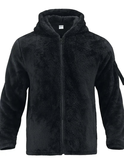 Herren Winterjacke Flauschig Reißverschluss