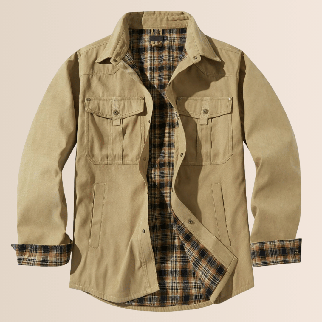Herren Wintermantel Flanell Karo Optik