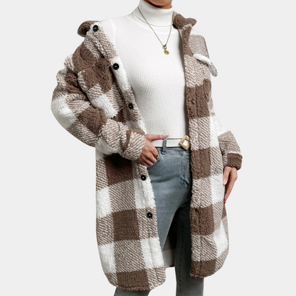 Weiche Winterjacke Damen Teddy Mantel