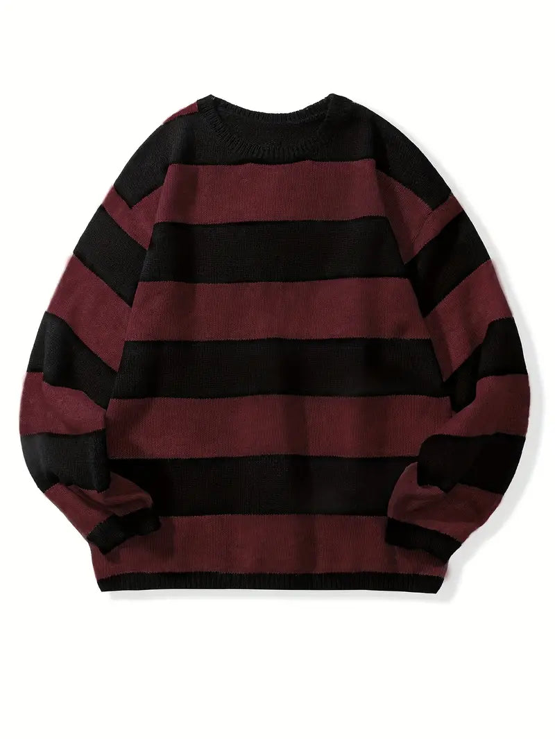 Herren Pullover Gestreift Retro Style - IdealeKleiden