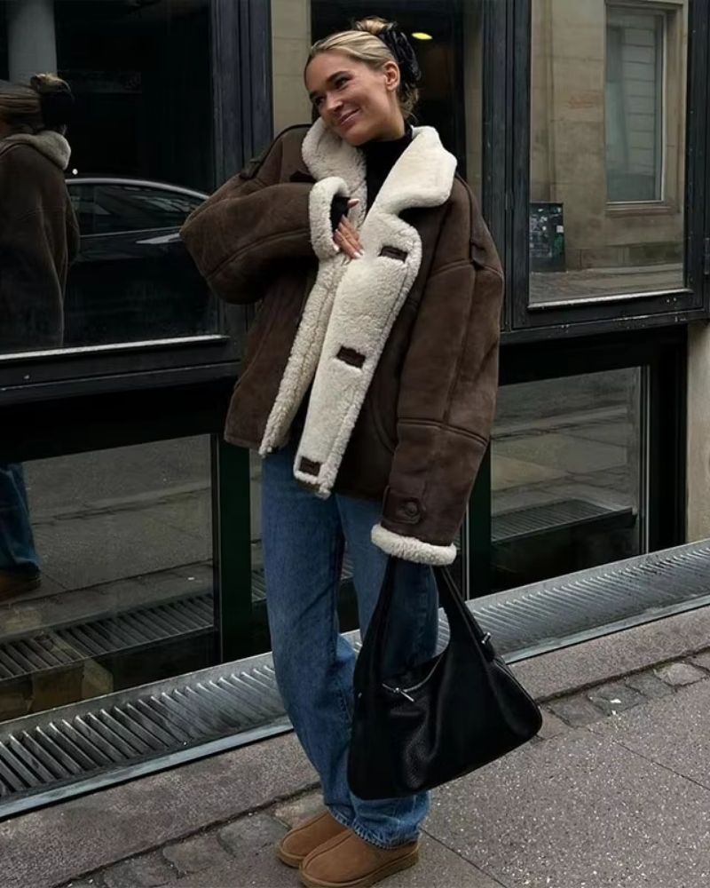 Vintage Wintermantel Warm und Flauschig - IdealeKleiden