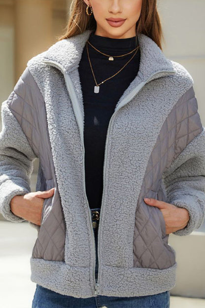 Weiche Damen-Cardigan Plüsch-Jacke Langarm