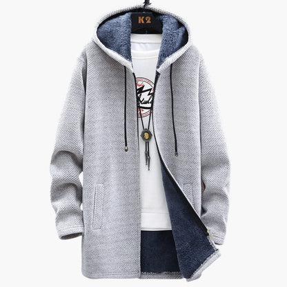 Lange Fleecejacke Damen Kapuze Weich Bequem