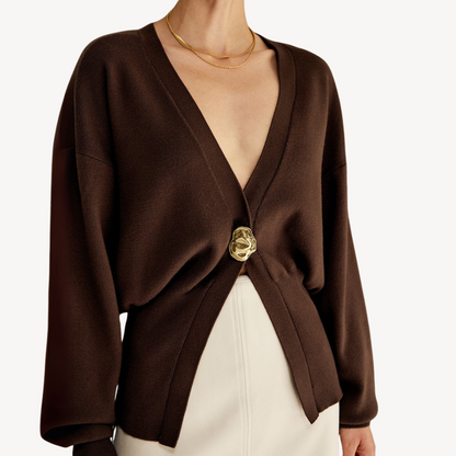 Damen Strickcardigan V-Ausschnitt Modern - IdealeKleiden