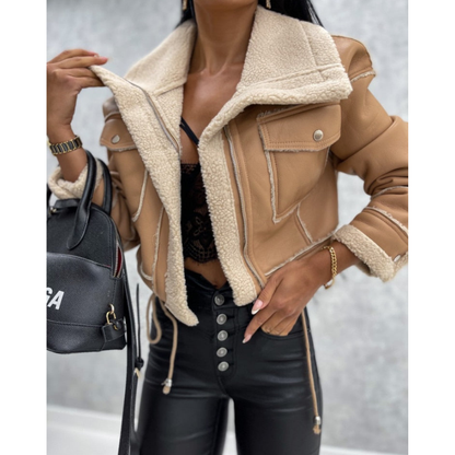 Modische Pilotenjacke Damen Kurz