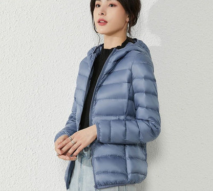 Winterjacke Damen Daunenfüllung Mit Kapuze