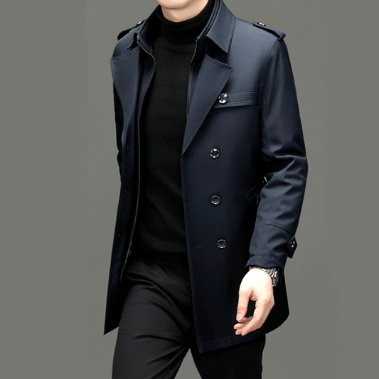 Moderne Herren Trenchcoat Doppelreiher - IdealeKleiden