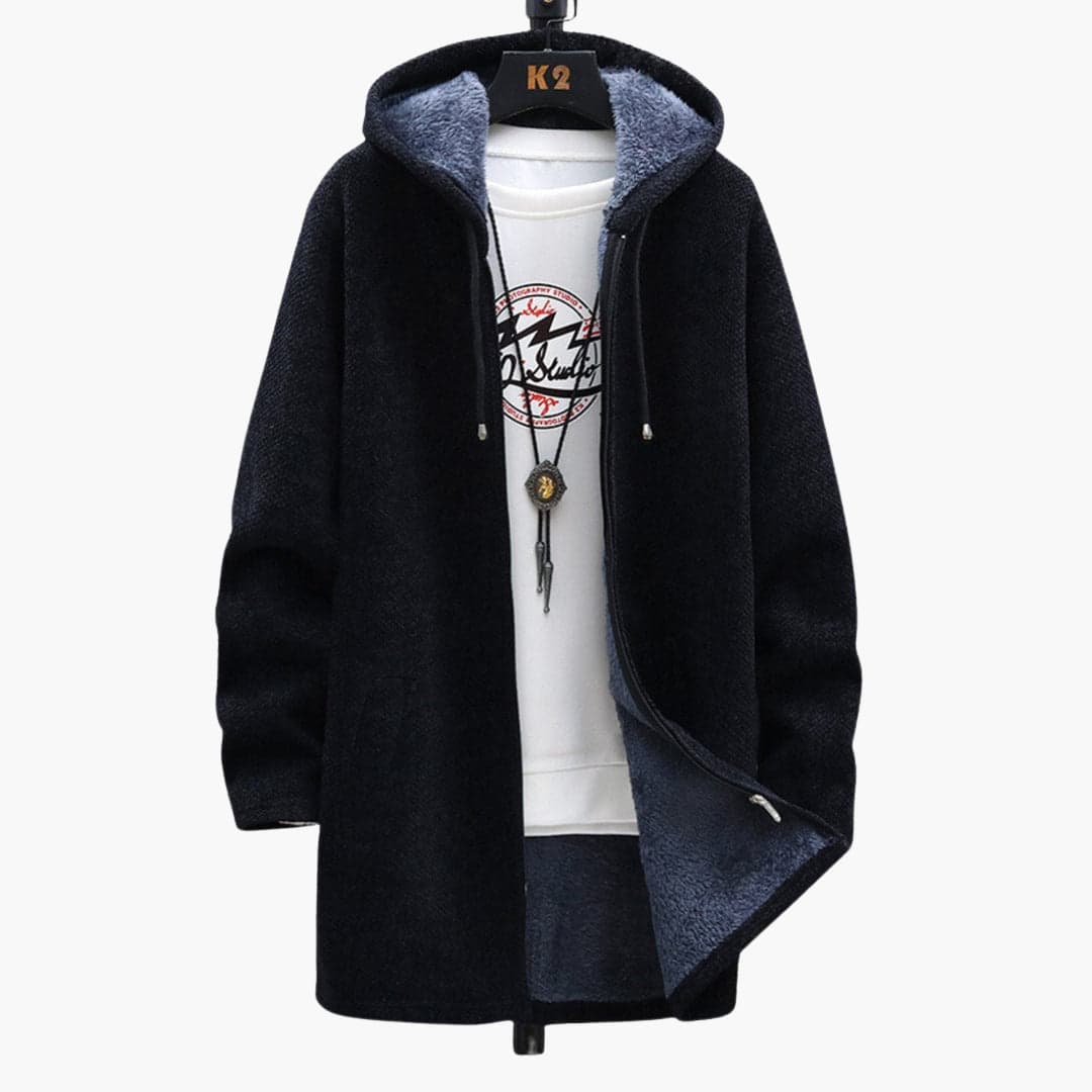 Lange Fleecejacke Damen Kapuze Weich Bequem