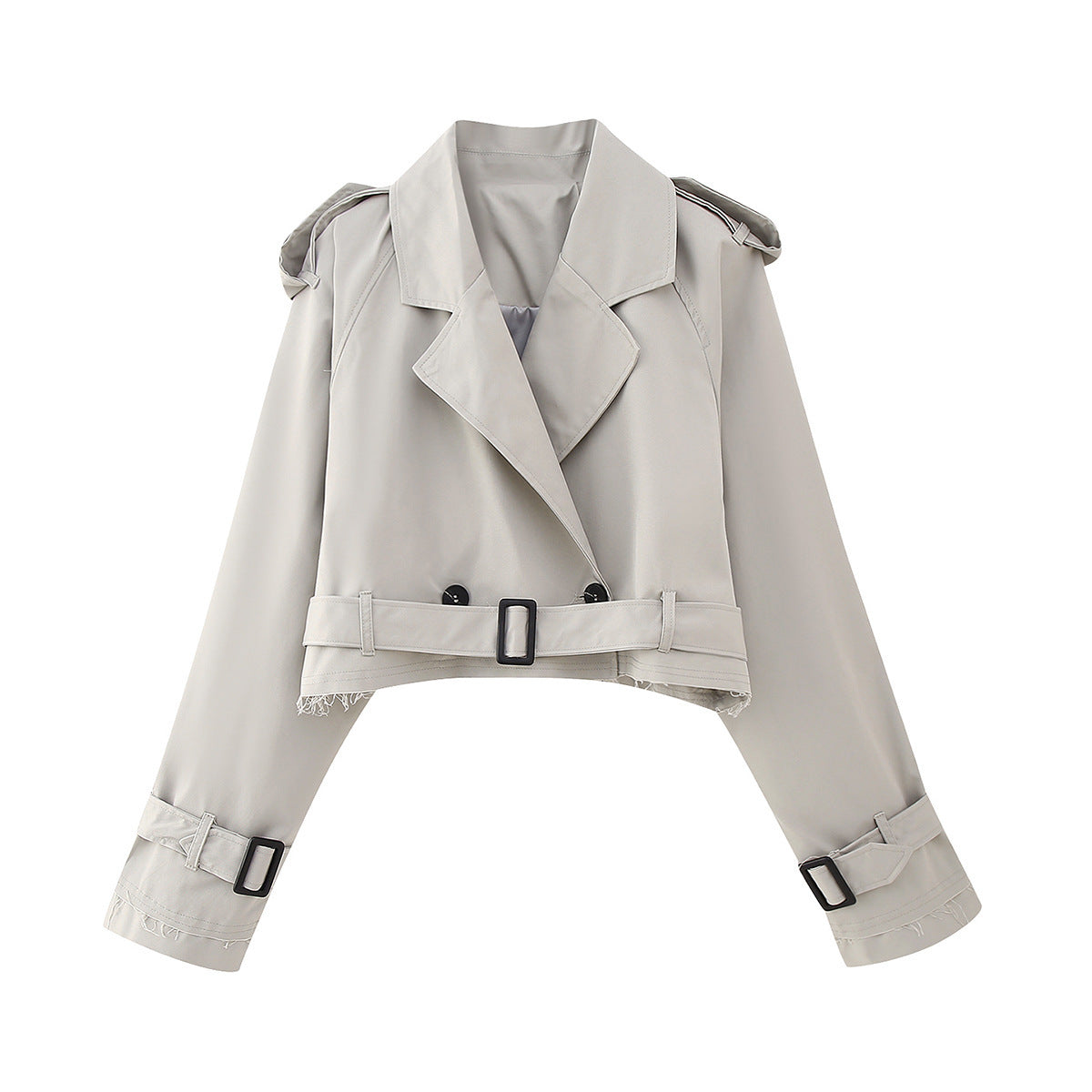 Eleganter Trenchcoat Damen Kurz Modern Gürtel