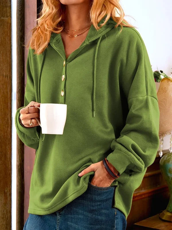 Kapuzenpullover Damen Modern Knöpfe