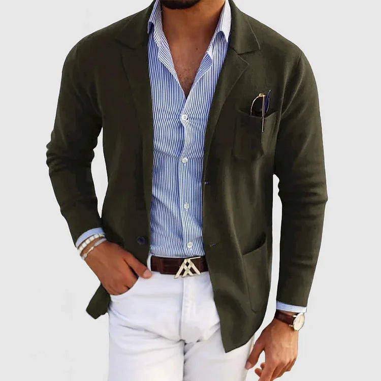 Herren Strickjacke Lässig Einfarbig Langarm