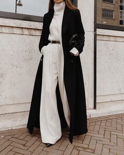 Schwarzer Winterparka Lässig Chic