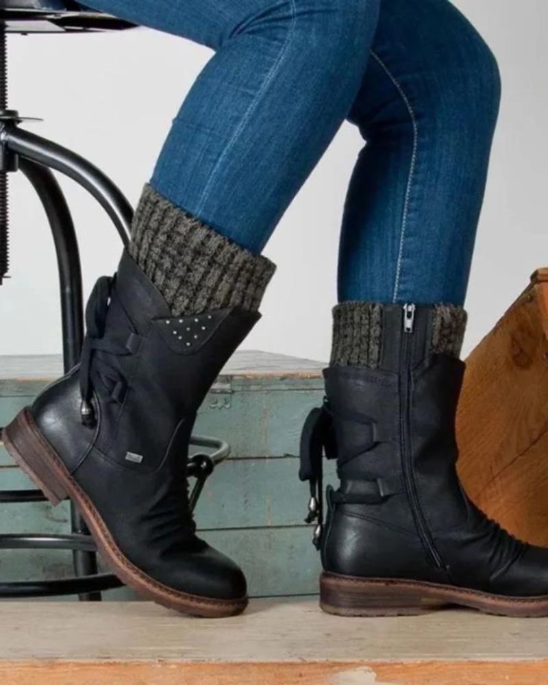 Echte Lederstiefel Winter Warm