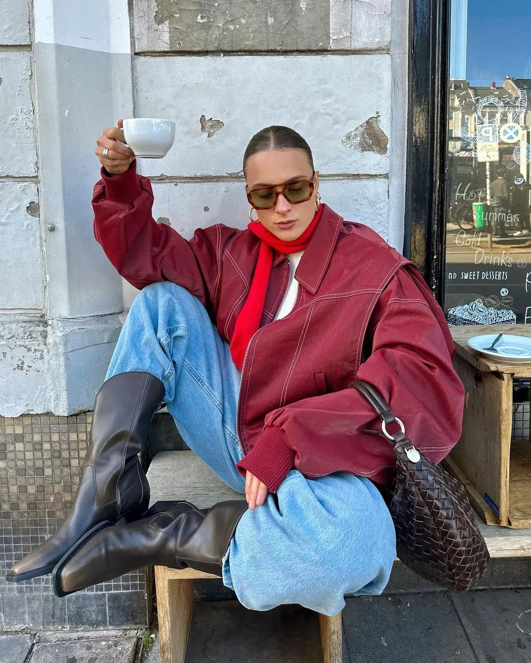 Große Herrenjacke Burgunderfarben Übergröße - IdealeKleiden