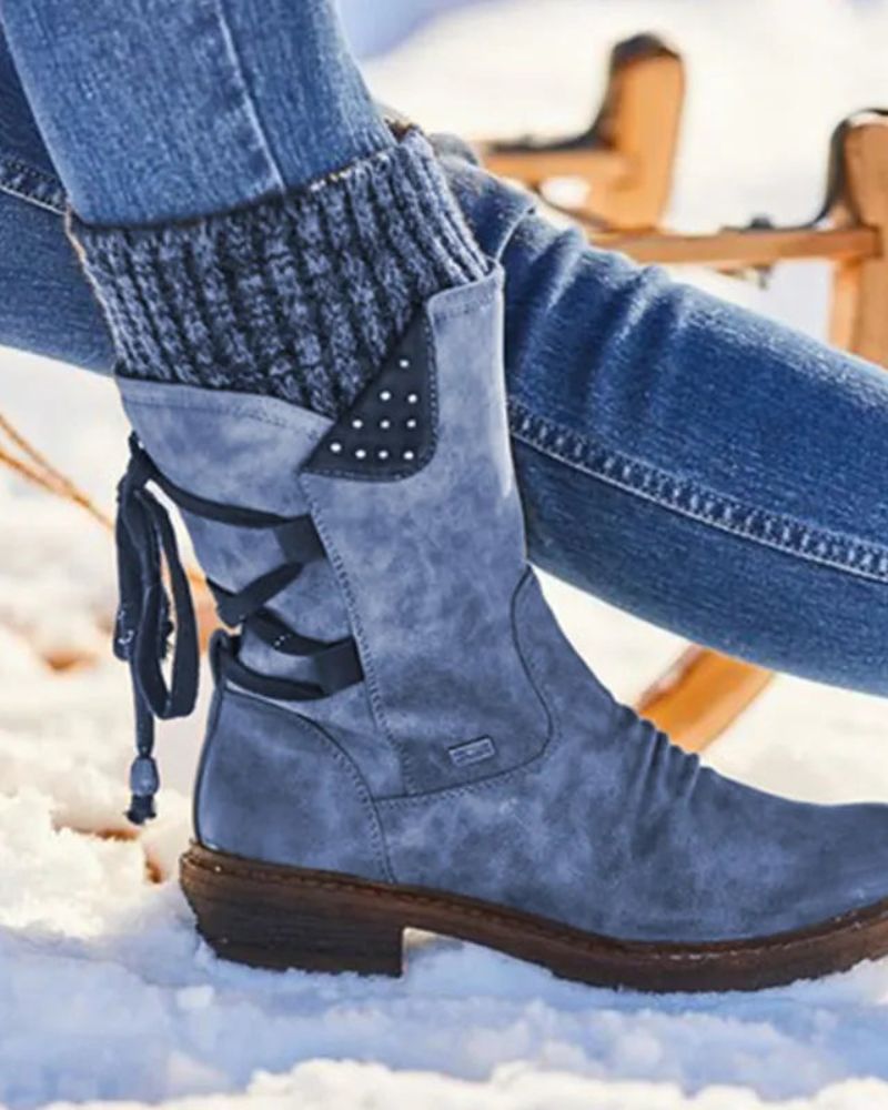 Echte Lederstiefel Winter Warm