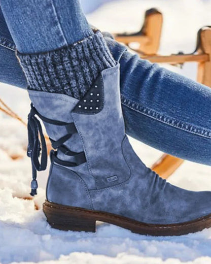 Echte Lederstiefel Winter Warm