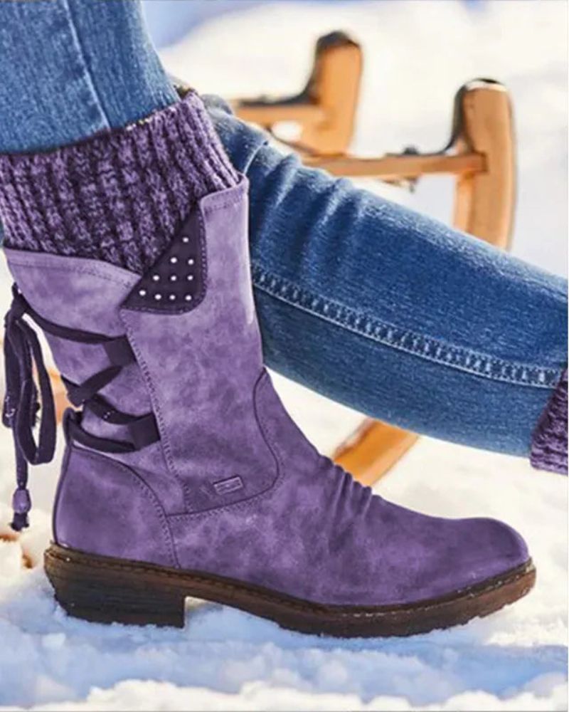 Echte Lederstiefel Winter Warm
