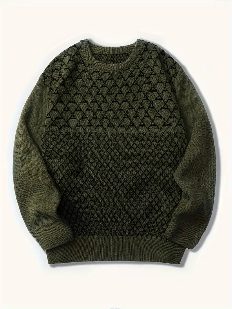 Herren Pullover Rautenmuster Modern Geschenk