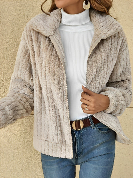 Damen Zip-Jacke Bequem Relaxed Fit - IdealeKleiden