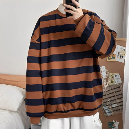 Herren Oversize Pullover Streifen Design