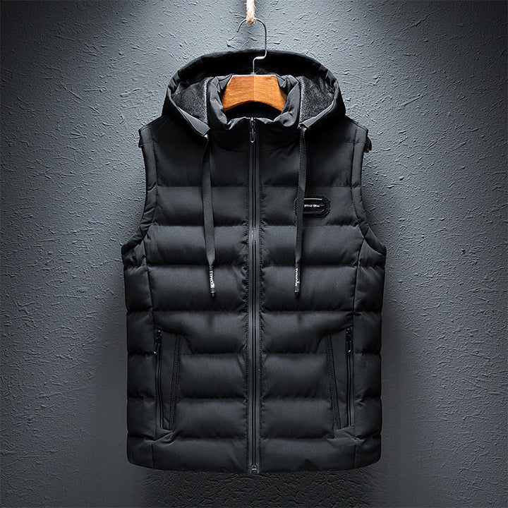 Herren Fleeceweste Kapuze Warm