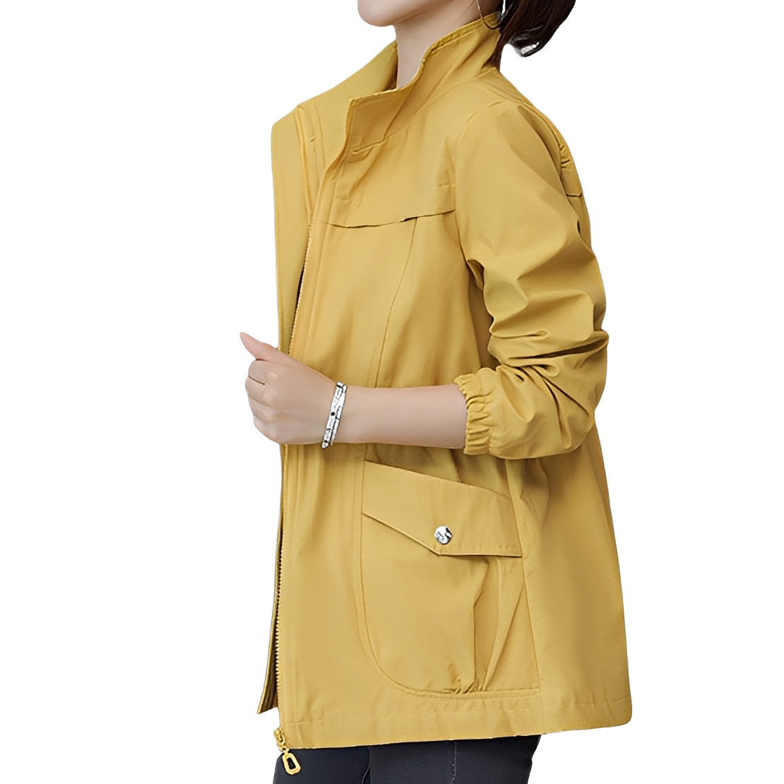Modische Damenjacke mit verstellbarem Bund