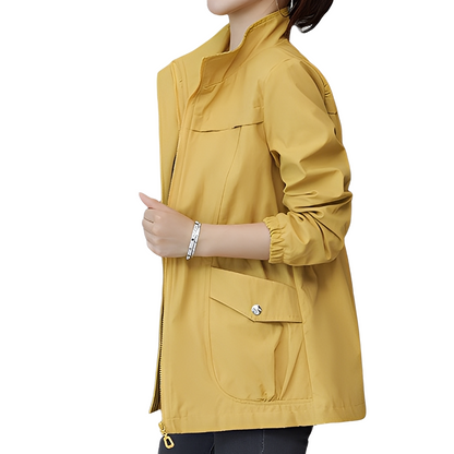 Modische Damenjacke mit verstellbarem Bund