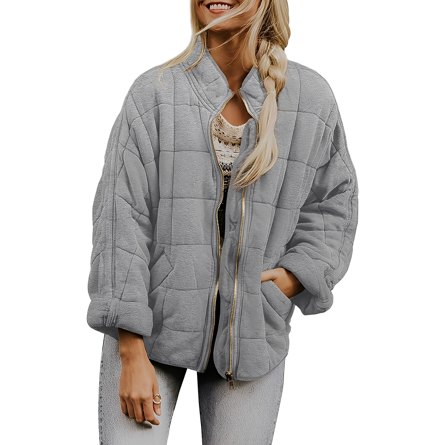 Modische Damenjacke Steppmuster Praktisch