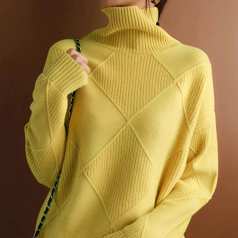 Valentina - Wollpullover Hochkragen Damen