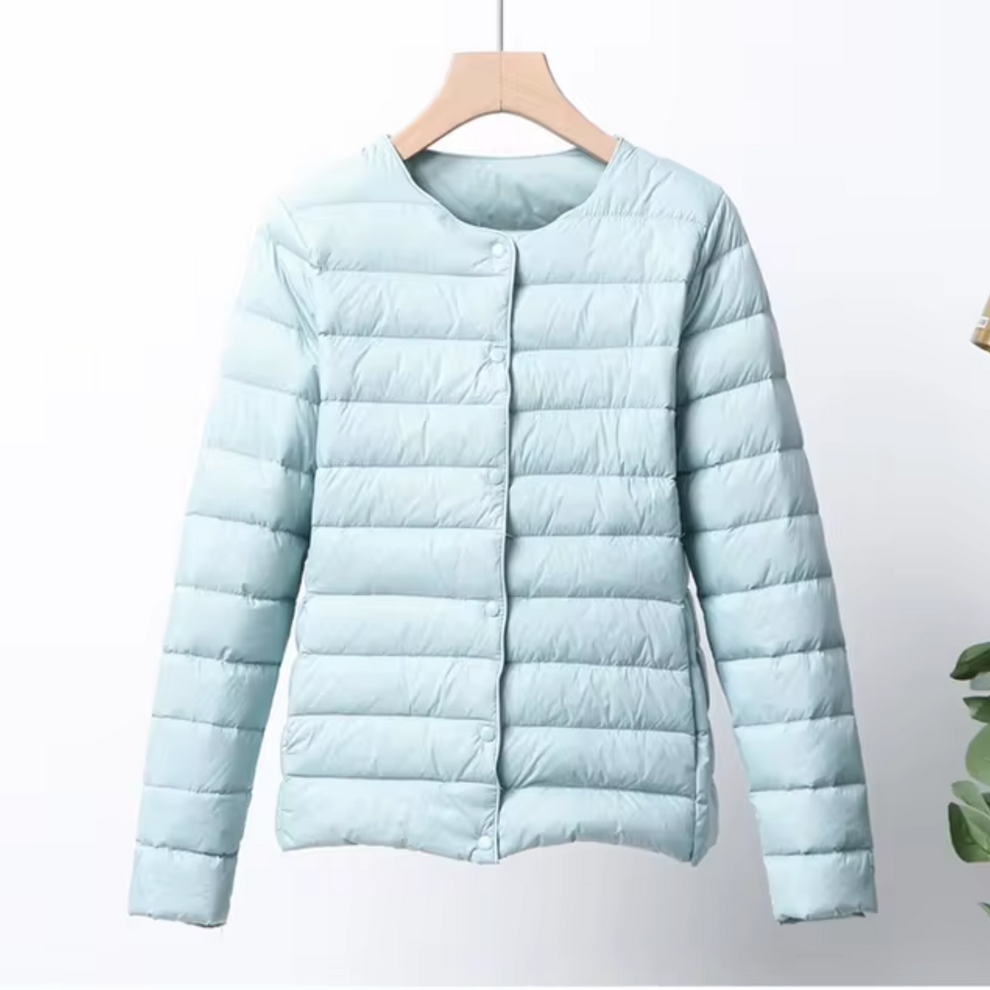 Daunenjacke Damen Slim Fit Leicht Wattierte Kapuzelessen Kurzjacke
