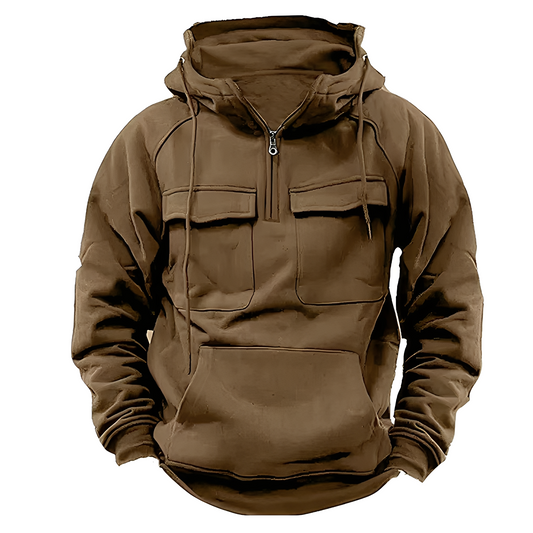 Praktischer Herren Hoodie Vieltaschen Design - IdealeKleiden