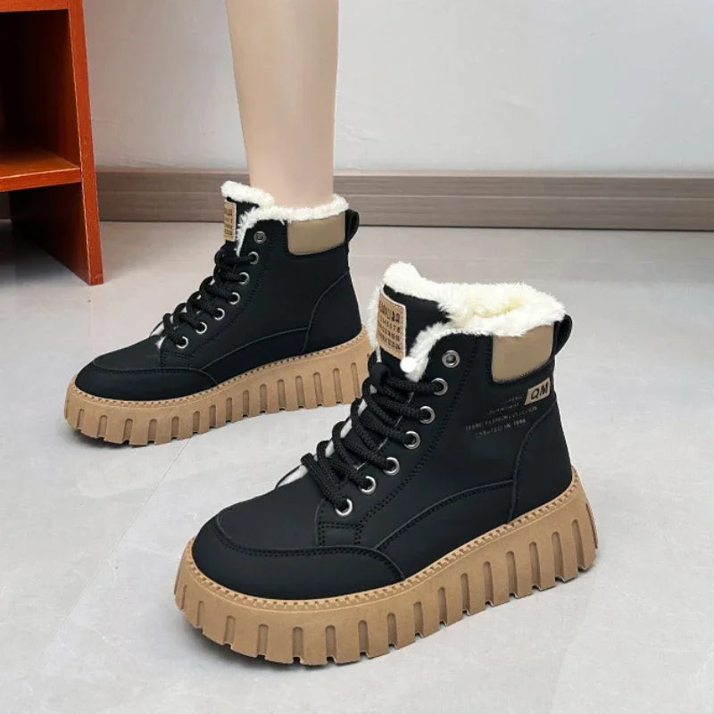 Damen Stiefel Warm Fleece Übergröße