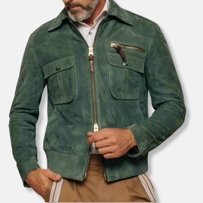 Maßgeschneiderte Lederjacke Elegant Kragen Design