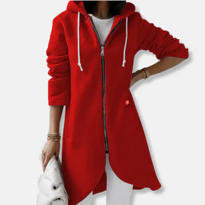 Lockere Sweatjacke Mit Kapuze Und Reißverschluss